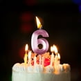 thumbnail image 1 of 3D Number Birthday Candles, Pink & Multicolor Extended Big Digit Cake Topper For Any Age Celebration, Party Supplies For Anniversary & Special Occasions, 1 of 9