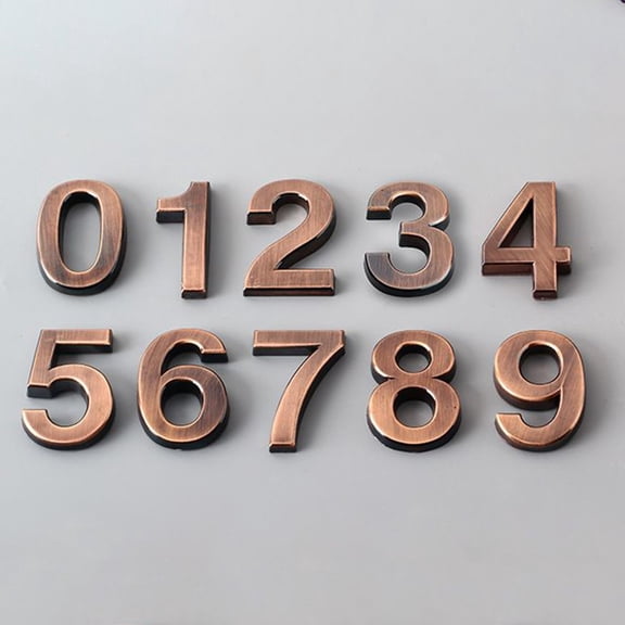 3D Numeral Door Sign Self-Adhesives Glossy House Number Outdoor Address Sign Plate For Yard Floating Door Number Mailbox Signs