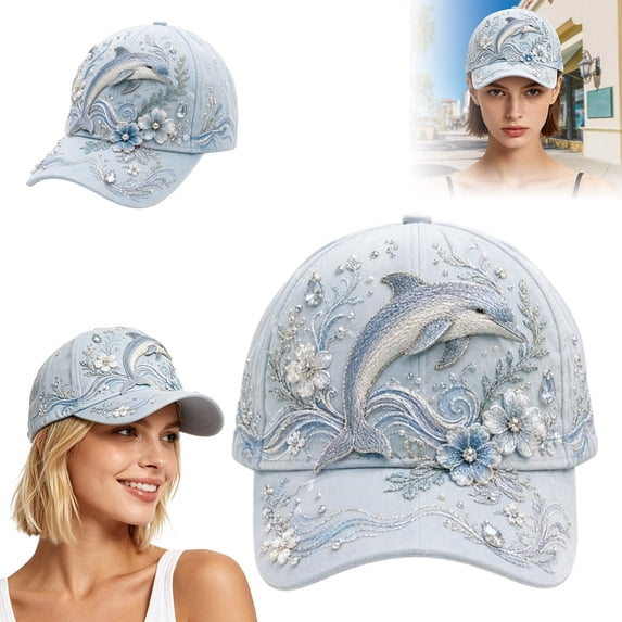 3D Ocean Creatures Embroidery Cap, 2026 New Adjustable Cotton Baseball Cap with Raised Marine Animal Embroidery(Octopus)