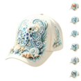 thumbnail image 1 of 3D Ocean Creatures Embroidery Cap, Adjustable Cotton Baseball Cap, Raised Embroidered Sea Animal Hat for Beach Travel,One Size, 1 of 6