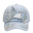 thumbnail image 1 of 3D Ocean Creatures Embroidery Cap，Adjustable Cotton Baseball Cap，Raised Embroidered Sea Animal Hat for Beach Travel, 1 of 4