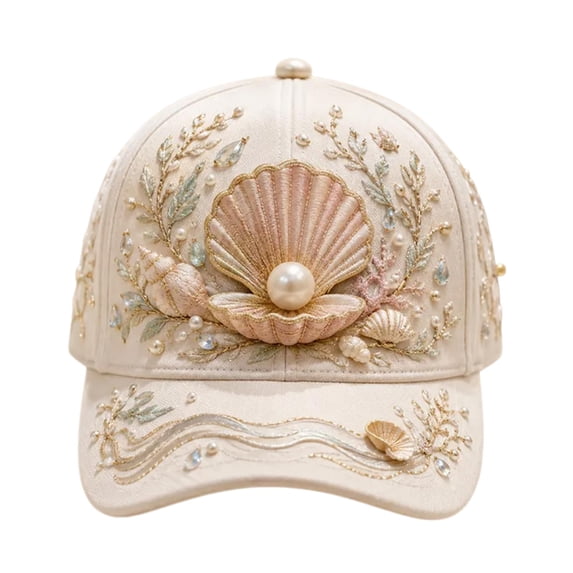 3D Ocean Creatures Embroidery Cap,Adjustable Cotton Baseball Cap,Raised Embroidered Sea Animal Hat for Beach Travel