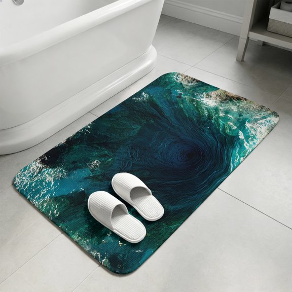 3D Ocean Hole Washable Area Rugs for Living Room Bedroom, Large Non Slip Indoor Floor Carpet Absorbent Low Pile Summer Sea Coastal Modern Door Mat Rugs for Bathroom Entryway 47.2"x63"