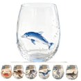 thumbnail image 1 of 3D Ocean Octopus Drinking Glass,Artisanal Handmade Blue Ringed Octopu Glassware,Coastal Home Decor Gift for Ocean Lovers(blue whale), 1 of 9