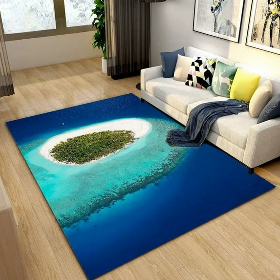 3D Ocean Seawater Beach Water Area Rug Carpet Rug for Living Room Bedroom Sofa Doormat Decor Kid Play Crawl Non-slip Floor Mat