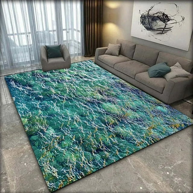 3D Ocean Seawater Beach Water Area Rug Carpet Rug for Living Room Bedroom Sofa Doormat Decor Kid Play Crawl Non-slip Floor Mat