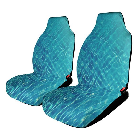 3D Ocean Seawater Beach Water Car Seat Cover Set Auto Front Bucket Cushion Protect Accessories 2 Piece