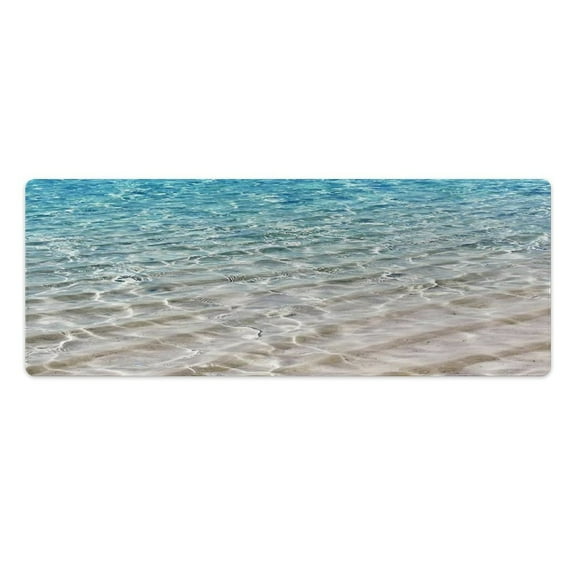 3D Ocean Seawater Beach Water Kitchen Mats Pvc 2PCS, Non-Slip Kitchen Pvc Mats And Rugs,Cushioned Anti Fatigue Standing Mat for Home