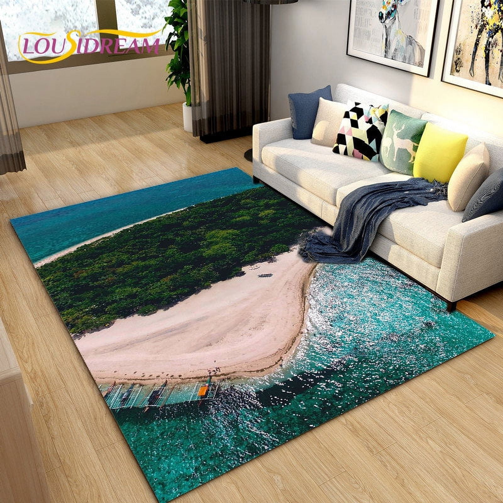 3D Ocean Seawater Beach Water Scenery Area Rug Carpet Rug for Living ...