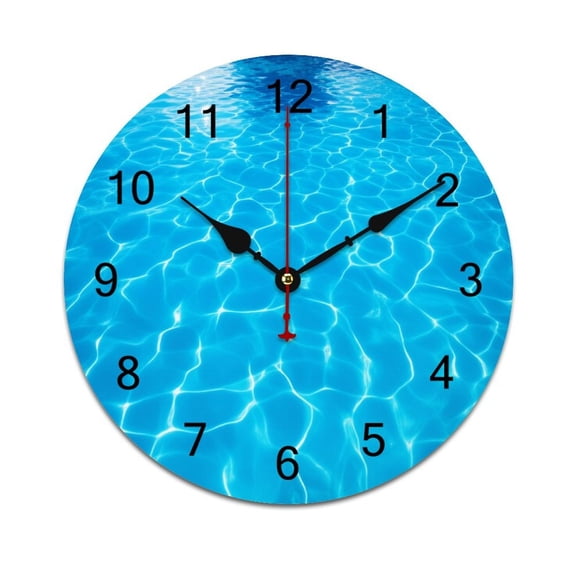 3D Ocean Seawater Beach Water Time Decorative Wall Clocks Round Large Wall Watch Bedroom Home Decor 10in