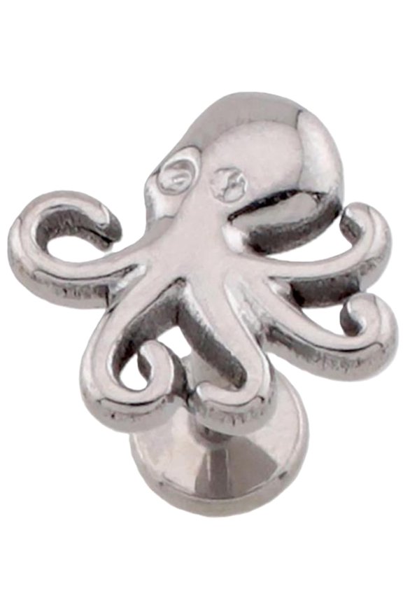 3D Octopus Threadless Labret Titanium 18GA 8MM