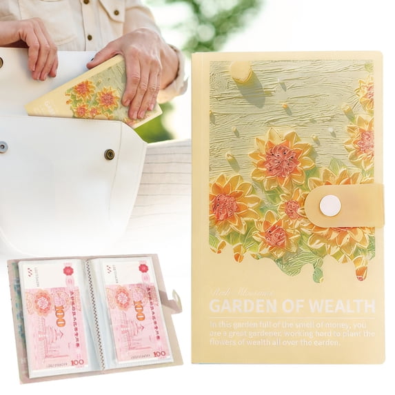3D Oil Painting Cash Budget Book, Money Saving Notebook with Envelopes, Budget Planner Journal
