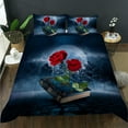 3D Oil Painting Red Rose Duvet Cover, Red 3D Romantic Rose Bedding Set