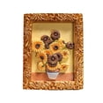 thumbnail image 1 of 3D Oil Painting Style Fridge Magnets Set Of 6, Miniature Landscape Flower Seascape Sculptures With Gold Frames, Decorative Refrigerator Magnets For Kitchen Office School Gift Set, 1 of 4