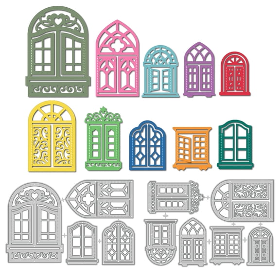 3D Openable Window Cutting Dies for Card Making Frame Dies Carbon Steel Cut Die Border Stencils Scrapbooking Embossing Template for DIY Paper