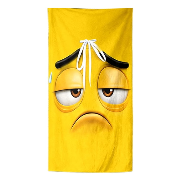 3D Optical Cartoon Face Expression Beach Towel Large Summer Casual ...