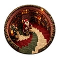 thumbnail image 1 of 3D Optical Christmas Round Rug With Santa In Library Design Holiday Area Mat For Living Room And Bedroom(Yellow-60cm), 1 of 2