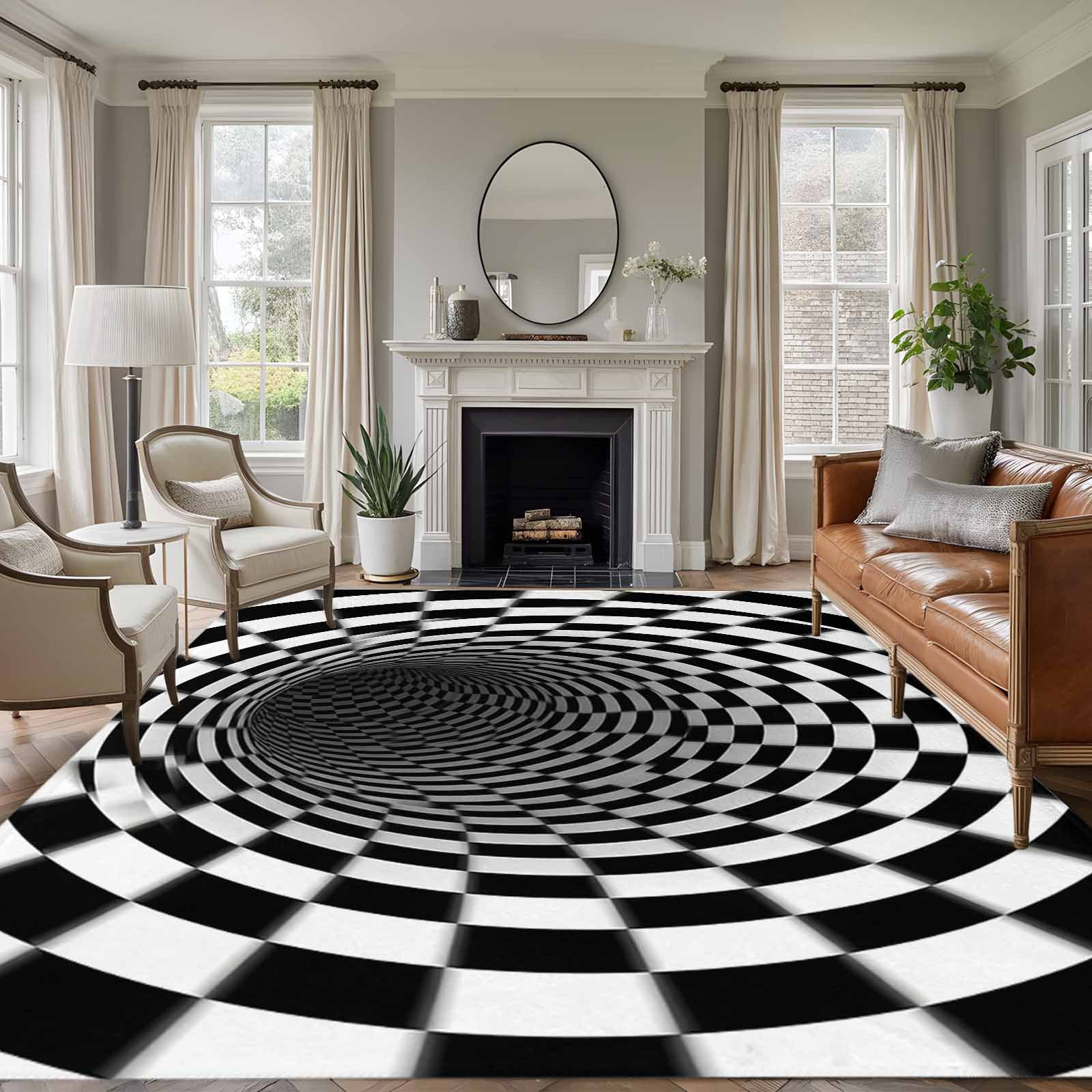 3D Optical Illusion Area Rugs 5'x8', Washable Small Throw Rugs for ...