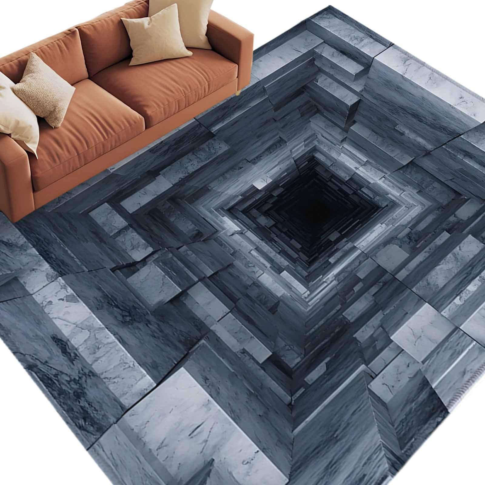 Visual Presentation Rugs 3D Optical Illusion Area Rugs Collection 6'x9', Visual Trap Looks Like ...
