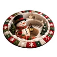 thumbnail image 1 of 3D Optical Illusion Christmas Rug Round Holiday Area Carpet with Festive Winter Snowman Pattern Detail for Entryway Indoor Living Room Floor Soft Accent Decor Atmosphere Party Ornaments Display, 1 of 4