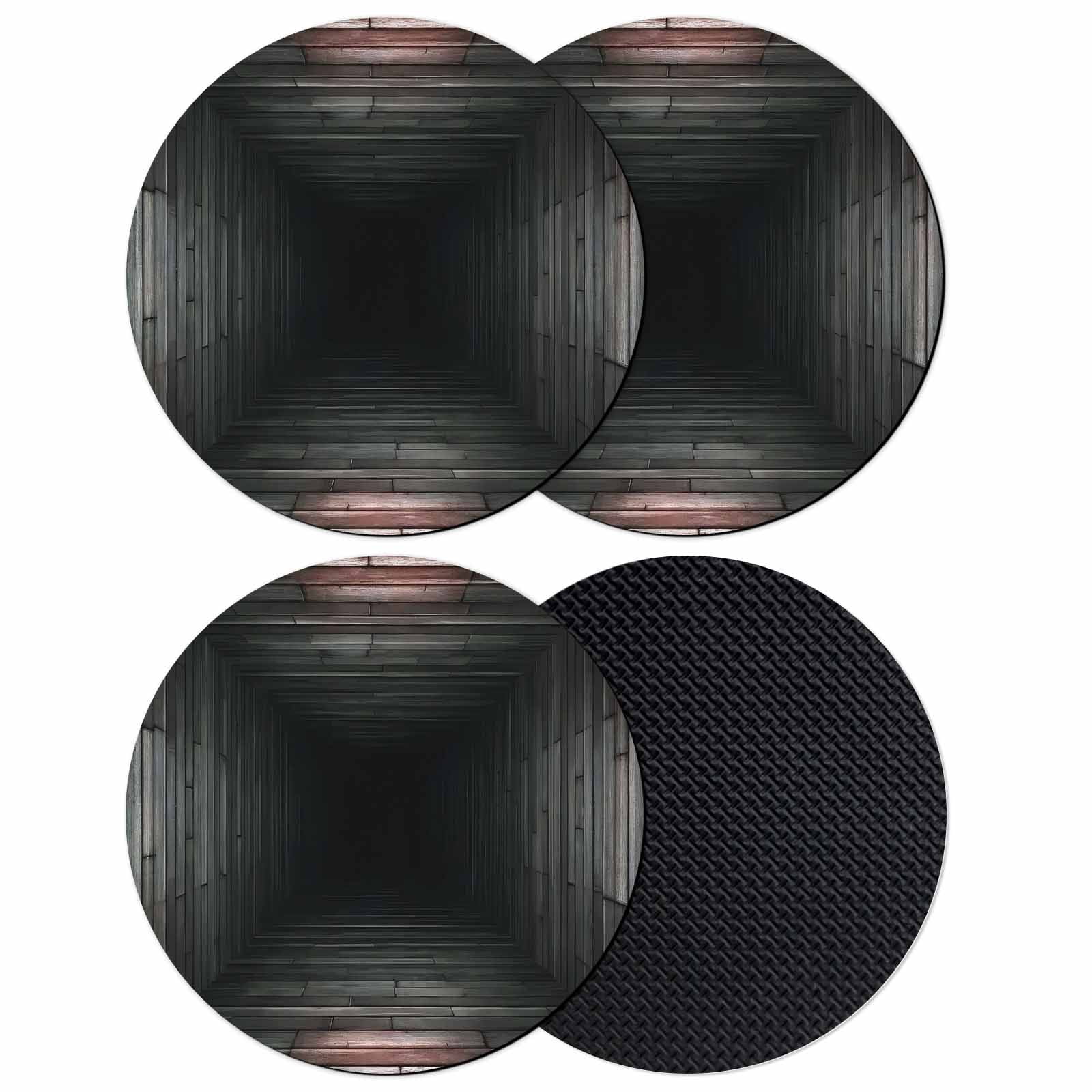 Visual Trap 3D Optical Illusion Coasters Set of 4, Absorbent Coasters for Drinks ...