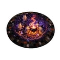 thumbnail image 1 of 3D Optical Illusion Halloween Round Rug, Quilted Vortex Ghost Pumpkin Circular Floor Mat, Non Slip Festive Doormat For Entryway, Bedroom & Home Party Decor（60*60cm), 1 of 5