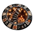 thumbnail image 1 of 3D Optical Illusion Halloween Rug Spooky Hole Pumpkin Ghost Printed Circular Floor Mat Non Slip Decorative Round Doormat For Entryway Bedroom Halloween Party, 1 of 5