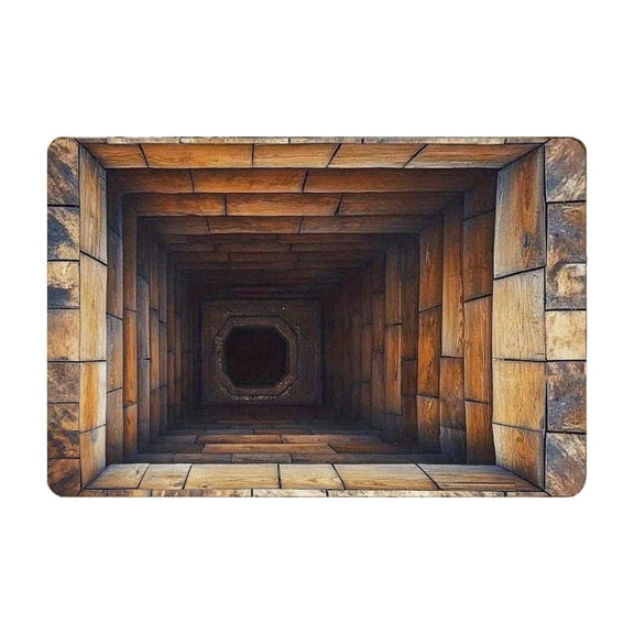 3D Optical Illusion Hole in The Floor Rug - Non- Front Door Mat for Indoor/Outdoor, Large Visual Illusion Carpet for Living Room, Playroom, Office, Porch, or Entrance Decor