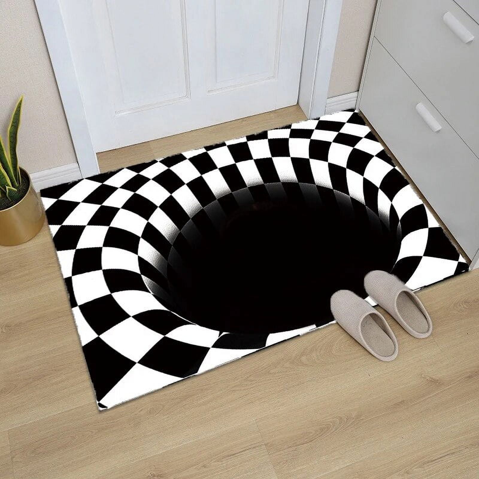 3D Optical Illusion Home Entrance Carpet Door Mat Trippy Living Room ...