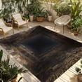 thumbnail image 1 of 3D Optical Illusion Outdoor Rug for Patio/Deck/Porch, Non-Slip Large Area Rug 3 x 5 Ft, Visual Trap Looks Like Holes Brown Indoor Outdoor Rugs Washable Area Rugs, Reversible Camping Rug Carpet Runner, 1 of 8