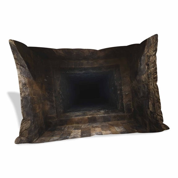 3D Optical Illusion Pillow Covers 12"x20", Visual Trap Looks Like Holes Brown Soft Brushed Microfiber Breathable Throw Pillow Covers, Decorative Pillowcase with Zipper for Couch Sofa Bedroom