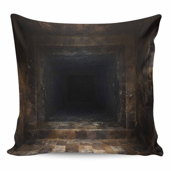 3D Optical Illusion Pillow Covers 24x24 Inch Decorative Throw Pillow Cover, Visual Trap Looks Like Holes Brown Sofa Pillowcases Accent Cushion Case Home Decor Bedroom Living Room