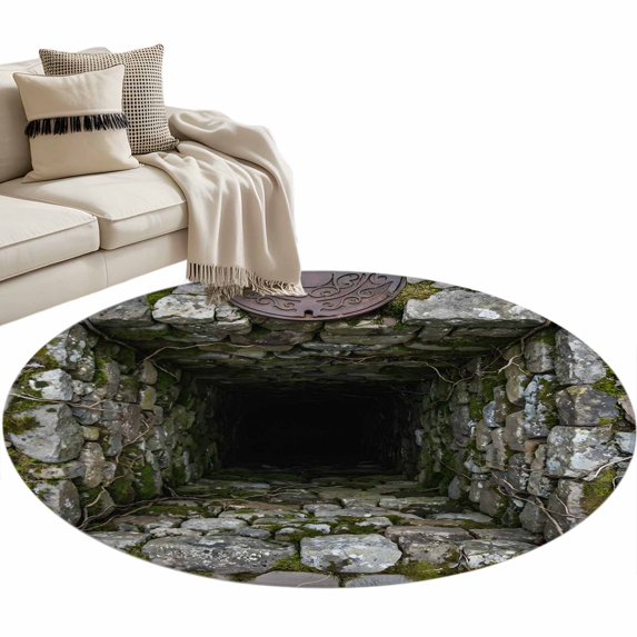 3D Optical Illusion Round Area Rugs Collection 4', Visual Trap Looks ...