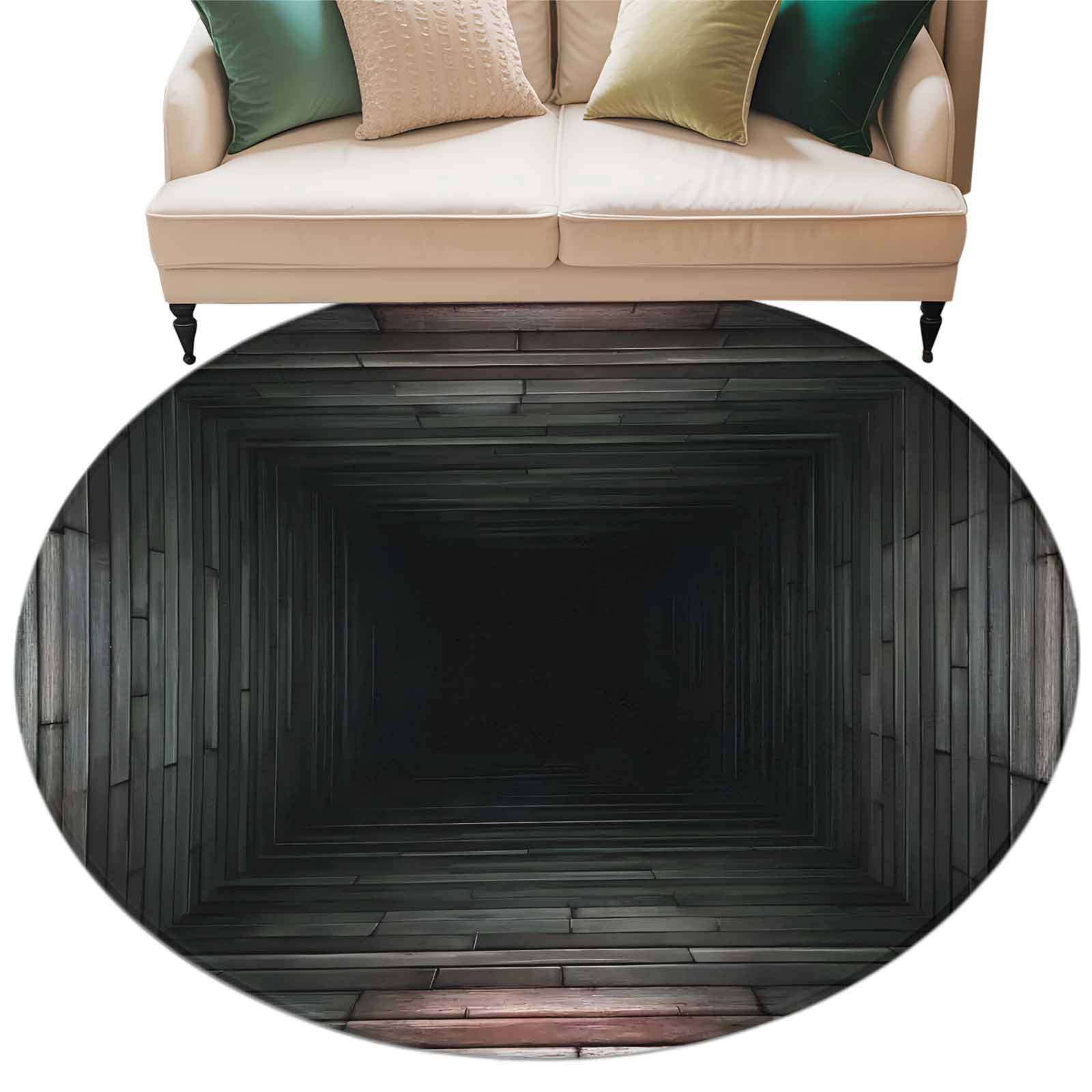 3D Optical Illusion Round Area Rugs Collection 5', Visual Trap Looks ...