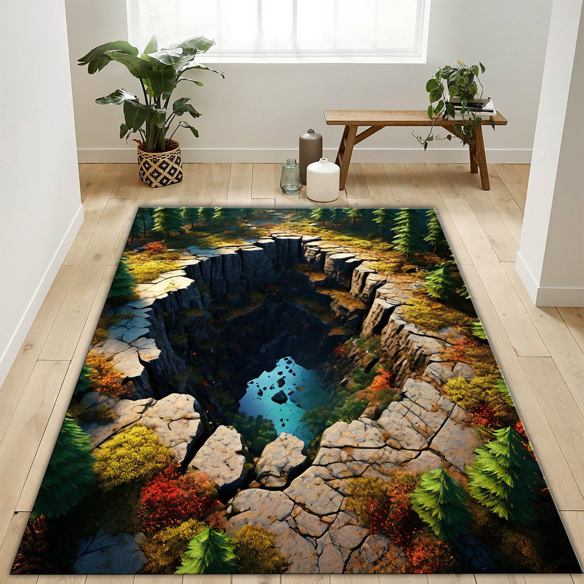 3D Optical Illusion Rug 1.5x2.5 ft = 50x75 cm Washable Rug - Walmart.com
