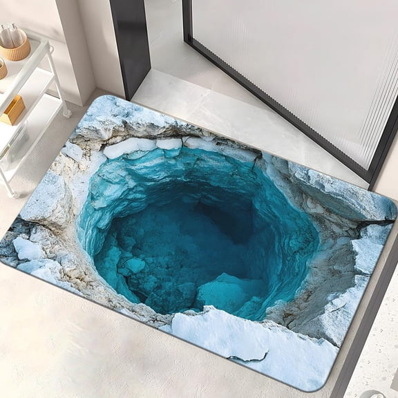 3D Optical Illusion Rug,2025 Muti-Design 3D Hole Rug,Dog Gets Scared of 3-D Carpet,Funny 3-D Carpet to Prank with Secure , Optical Illusion Rugs Easy Clean Doormat for Entrance
