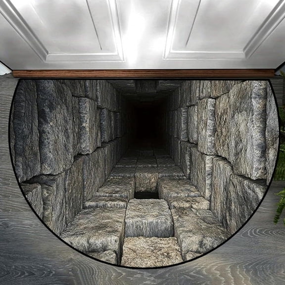 3D Optical Illusion Rug 3D Rugs Optical Illusion Rug Hole Optical Illusion Area Rug for Bedroom Living Room Vortex Trippy Carpet Brick Bottomless Hole Floor Mat Pad Doormat Home Decor, 31" D