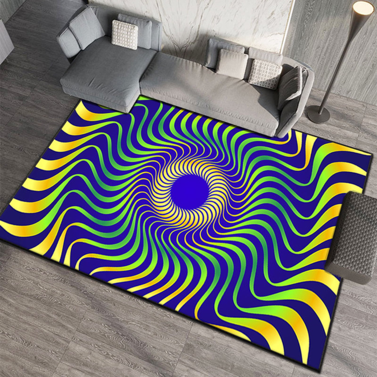 ALEXIZ 3D Optical Illusion Rug, Colorful Vortex Area Rug, Soft Durable ...