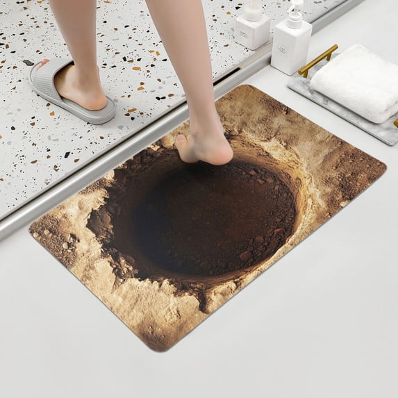 3D Optical Illusion Rug, Non-Slip Floor Mat, Bottomless Hole Doormat for Indoor Outdoor Entrance Living Room Decor(F)