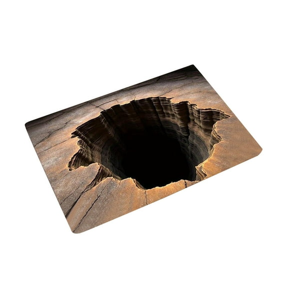 3D Optical Illusion Rug - Swirl And Bottomless Pit Design Anti-Slip Doormat | Suitable For Indoor/Outdoor Use, Entrances, Living Rooms, Game Rooms,Offices (23.62 X 15.7 Inches)
