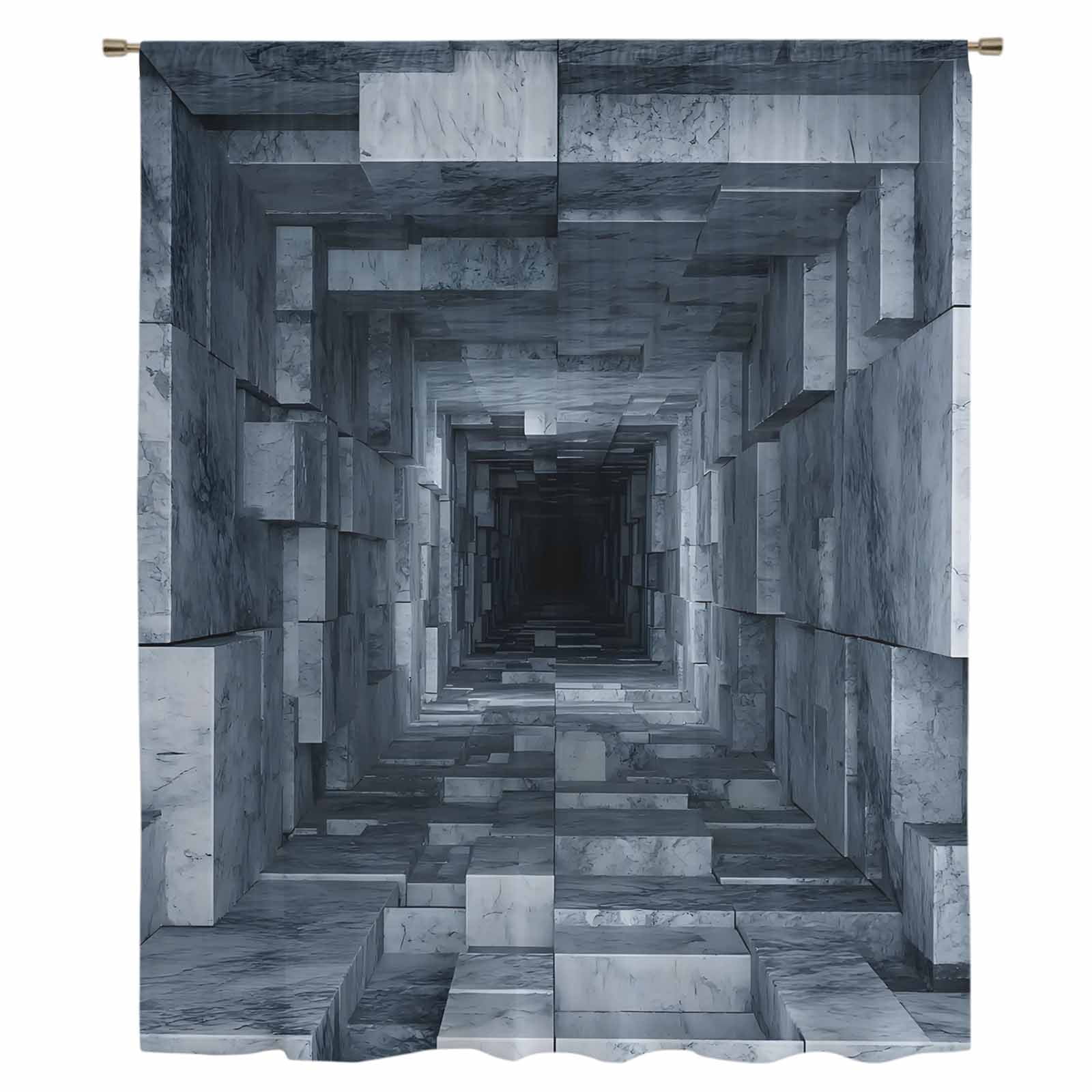 Visual Trap 3D Optical Illusion Sheer Curtains 108
