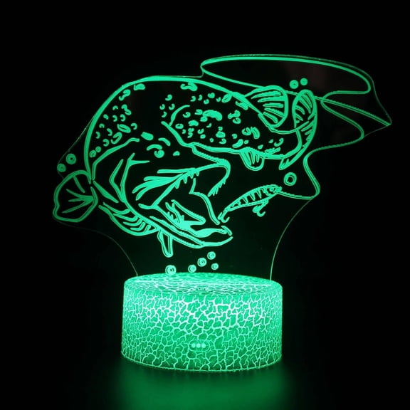 3D Optical Lamp Illusion Night Light EEL 3D Table Lamp Children Kids Birthday Gift Creative Light Gift Stereo Vision Colorful NightlightWhite Base: Colorful Touch
