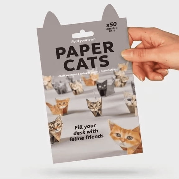 3D Origami Paper Cats, 50 Sheets DIY Origami Paper for Kids & Adults, Fun Creative Art Project, Desk Decor and Gift for Pet Lovers(Cat)