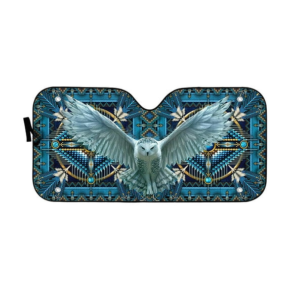 3D Owl Native American Windshield Sunshade Universal Fit Cars Suv Truck