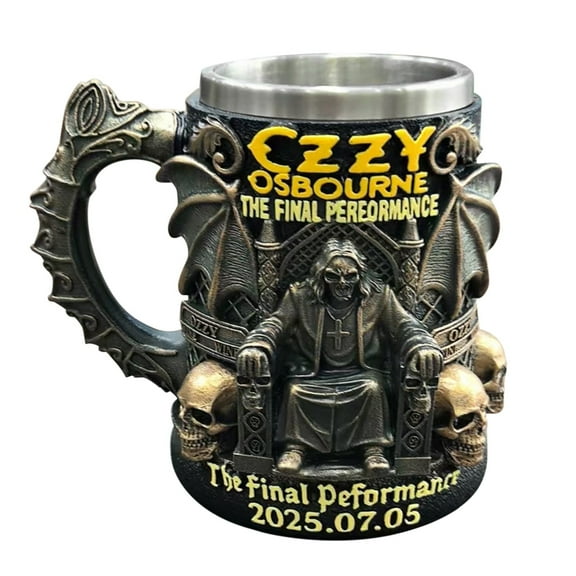 3D Ozzy Osbourne Commemorative Mug, Classic Reusable Insulated Skull Cups Novelty Coffee Mugs for Women Men, with Handles for Coffee Drinking &Halloween Bar Drinkware Gift, Party Cup