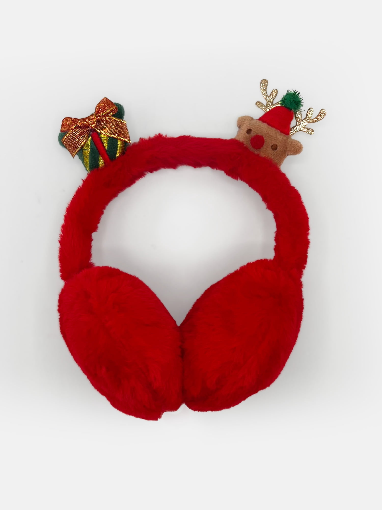 Holiday Time Women's 3D Present Reindeer, Red