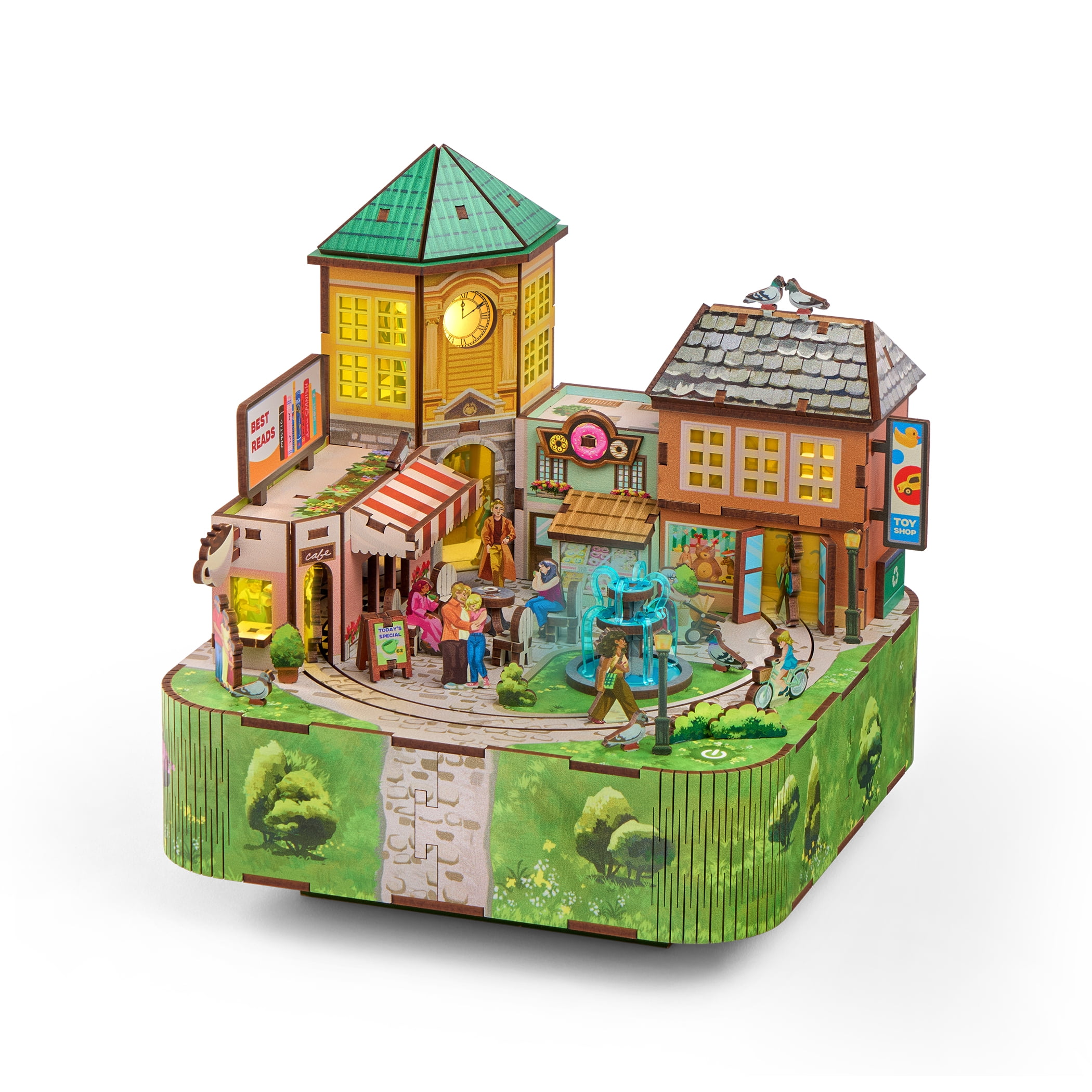 Arkitec 158-Piece Town Square Miniscape 3D Build Wooden Puzzle
