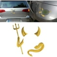 thumbnail image 1 of 3D PVC Devil Style Demon Sticker, Auto Car Emblem Decal Decoration Waterproof Self-Adhesive Car Logo Sticker Universal Fit (Gold), 1 of 18