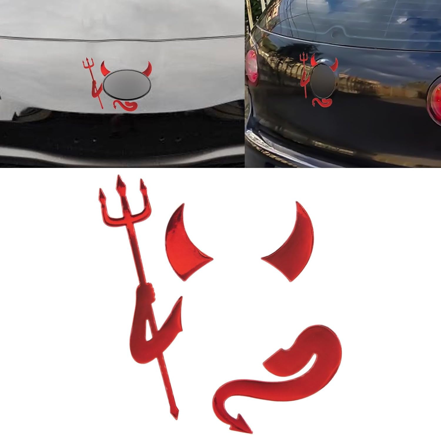3D PVC Devil Style Demon Sticker, Auto Car Emblem Decal Decoration 