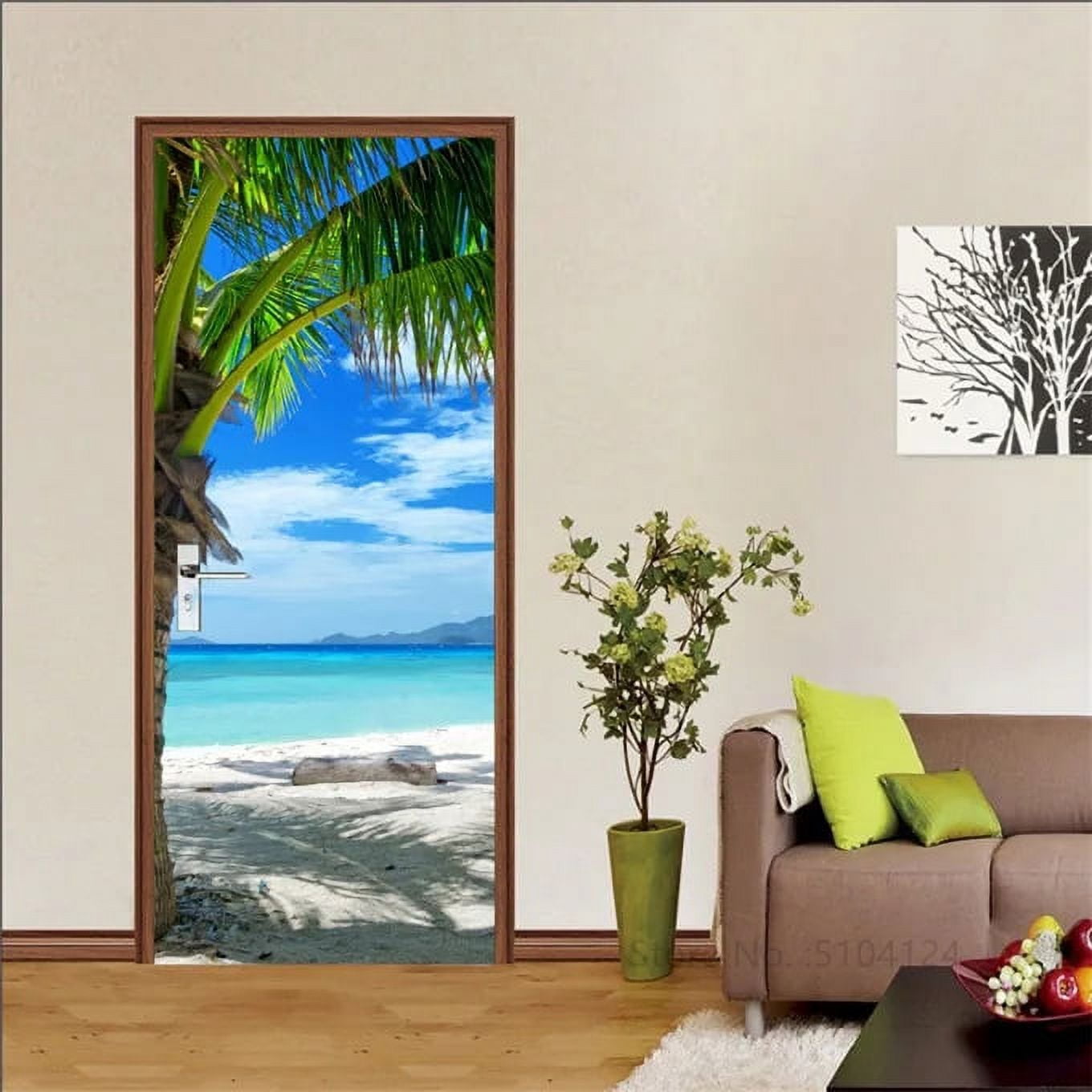 3D PVC Door Wallpaper Self-adhesive DIY Waterproof Sticker porte Home ...